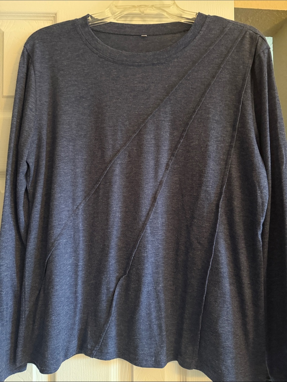 Ladies Navy Long-Sleeve Crewneck Shirt
